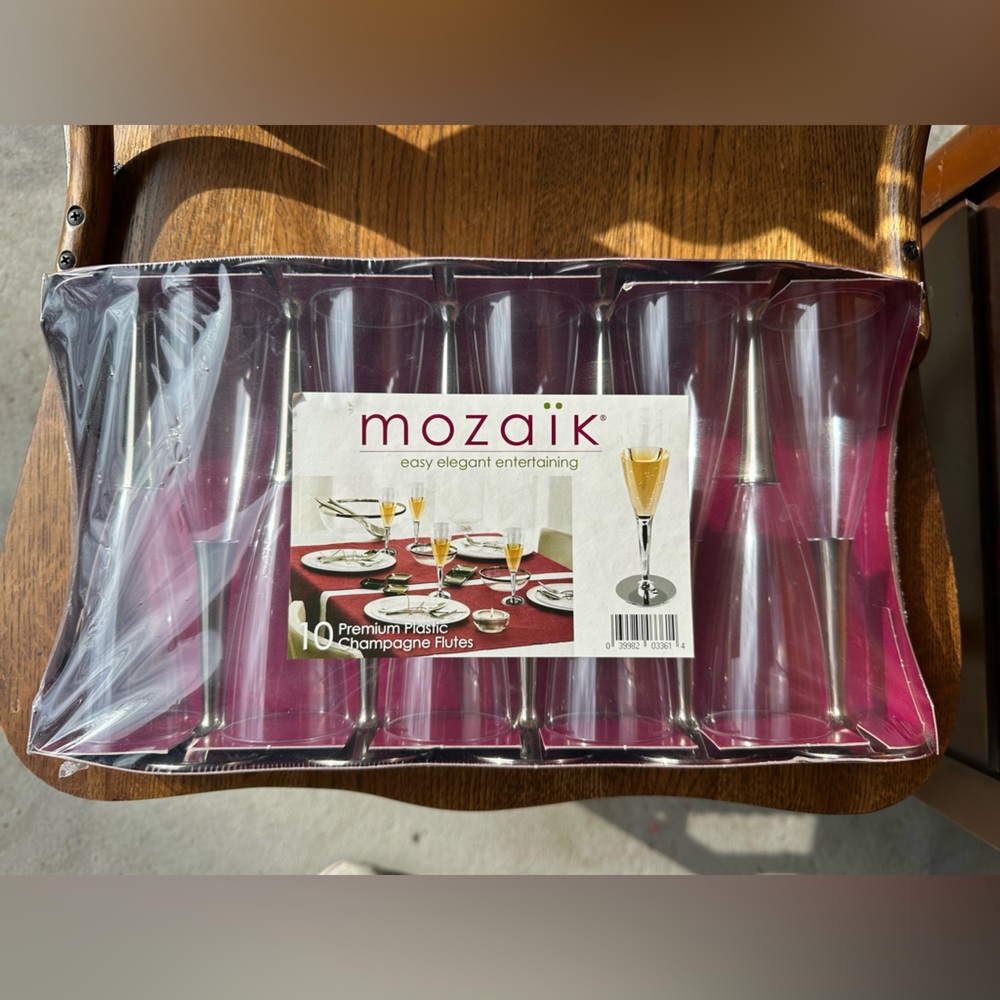 Mozaik Premium Plastic Champagne Flutes